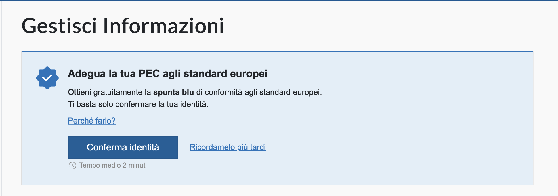 conferma identità